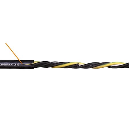 Power Cable For VFD,PVC,1.34 In Dia, Blk