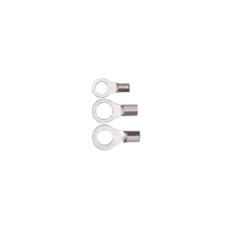 16-14 AWG Non-Insulated Ring Terminal 1/4 Stud PK1000, Connection Material: Tin-Plated Copper