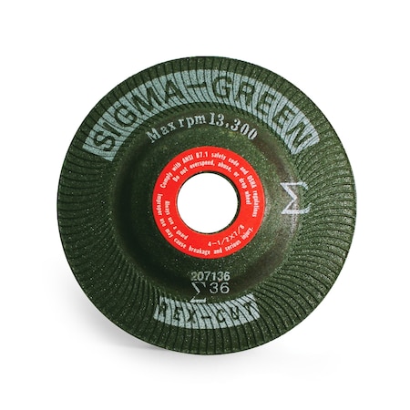 Sigma Green Grinding Wheel,4-1/2 X 7/8,46 Grit
