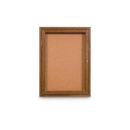 Single Door Wood Enclosed Corkboard,24
