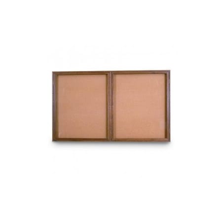 Double Door Wood Enclosed Corkboard,48