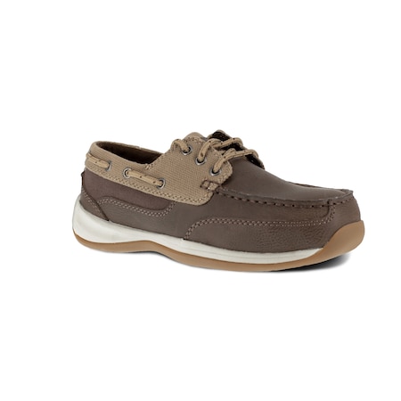 Safety Shoe,7-1/2,W,Brown,Steel,PR