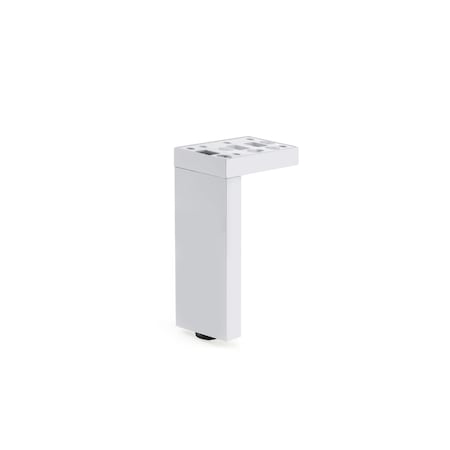 Adjustable Contemporary Versatile T Or L Shaped Furniture Leg, 5 29/32 In (150 Mm), Glossy White