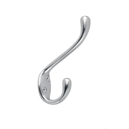 4 14inch 108 Mm HeavyDuty Utility Metal Coat Hook, Brushed Chrome Finish