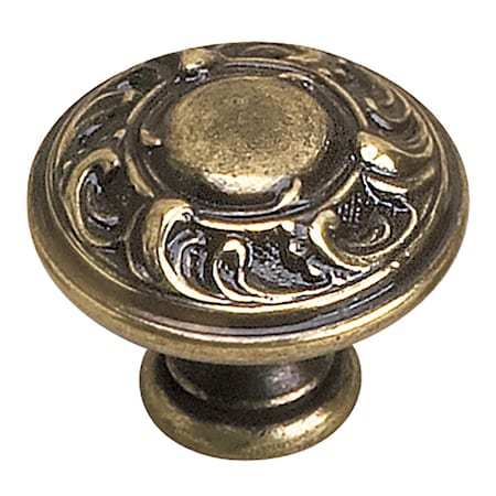 1 3/8 In (35 Mm) Burnished Brass Traditional Cabinet Knob