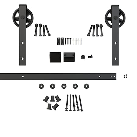 Ferris Wheel 78 34 In 2000 Mm Decorative Sliding Hardware Kit, Black