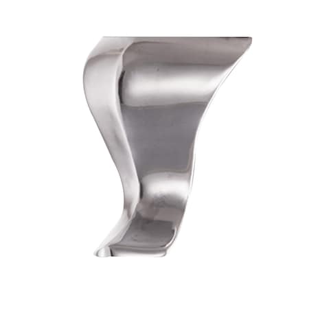 Curved Aluminum Furniture Leg, 4 In (102 Mm), Polished Aluminum