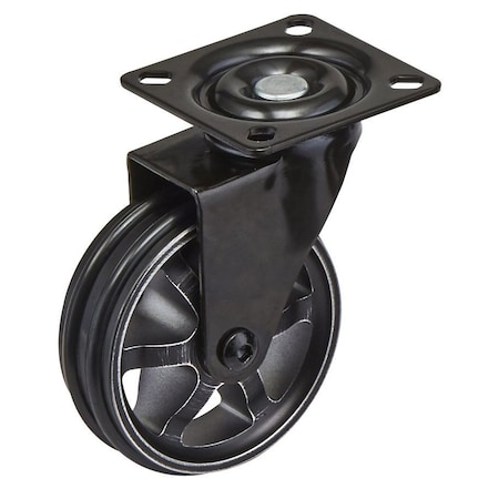 Aluminum Single Wheel Design Caster, Swivel Without Brake, With Plate, Rustic Iron