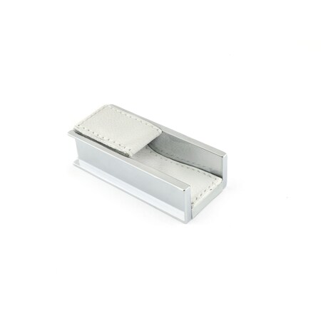 1 3/16 In (30 Mm) White, Chrome Contemporary Edge Cabinet Pull