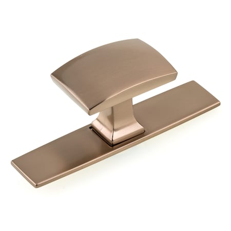 3 17/32 In (90 Mm) X 1 1/4 In (31 Mm) Champagne Bronze Contemporary Cabinet Knob Backplate Abbeydale