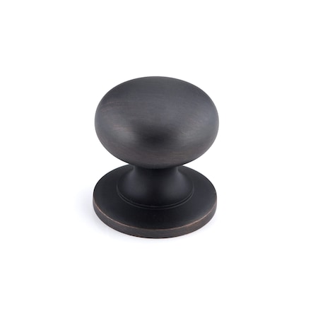 1 1/4 In (31 Mm) Brushed Oil-Rubbed Bronze Traditional Brass Cabinet Knob