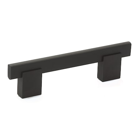 3-3/4 In. (96 Mm) Center-to-Center Matte Black Contemporary Drawer Pull