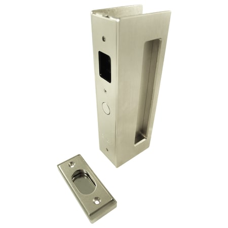 CL400 Cavity Sliders Magnetic Pocket Door Handle, Privacy, Satin Chrome