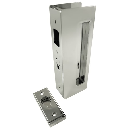 CL400 Cavity Sliders Magnetic Pocket Door Handle, Passage, Satin Chrome