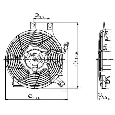 Electric Cooling Fan Assembly 1997-1999 Mitsubishi Montero Sport 2.4L