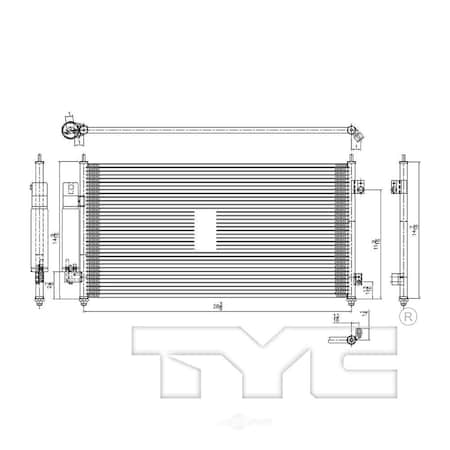 A/C Condenser 2007-2012 Nissan Sentra 2.0L 2.5L, 3628