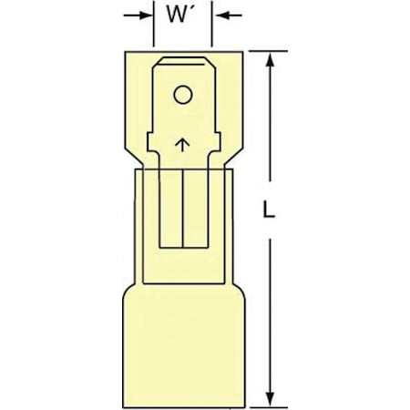 Male Disconnect,Yellow,12-10AWG,PK250