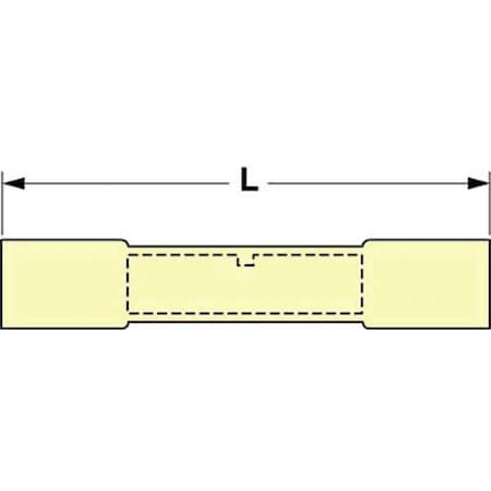 Butt Splice Connector,12-10AWG,Yel,PK250