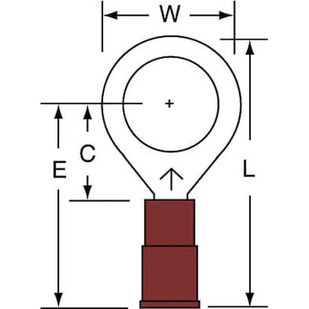 22-18 AWG Nylon Ring Terminal 3/8 Stud PK1000