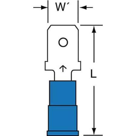 Male Disconnect,Blue,16 To 14 AWG,PK1000