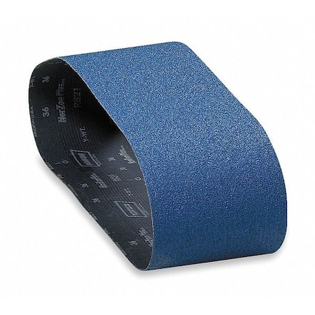 Sanding Belt, Coated, 6 In W X, 48 In L, 80 Grit, Medium, Zirconia Alumina, R821P BlueFire, Blue