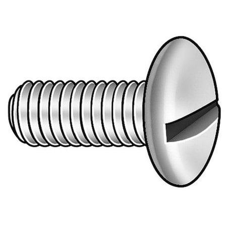 #10-32 X 1/2 In Slotted Truss Machine Screw, Plain 18-8 Stainless Steel, 100 PK