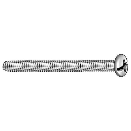 #10-32 X 3/8 In Combination Phillips/Slotted Round Machine Screw, Zinc Plated Steel, 100 PK