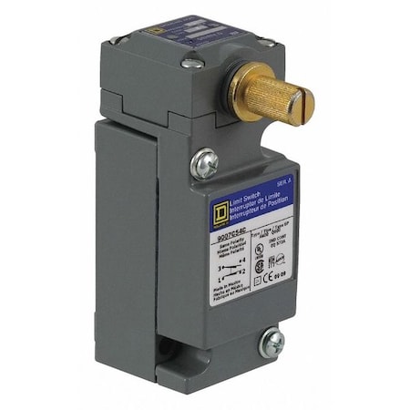 Heavy Duty Limit Switch, No Lever, Rotary, 1NC/1NO, 10A @ 600V AC