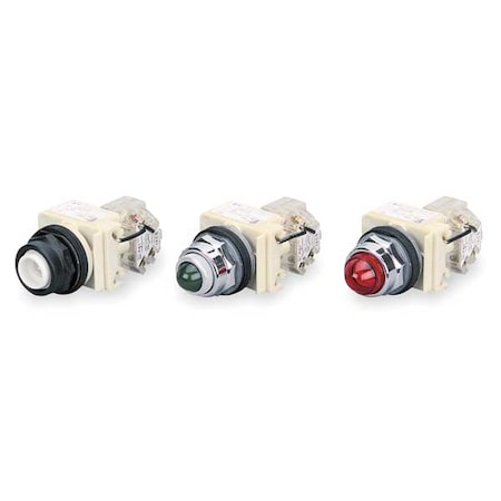 Push To Test Pilot Light,Red,Incand