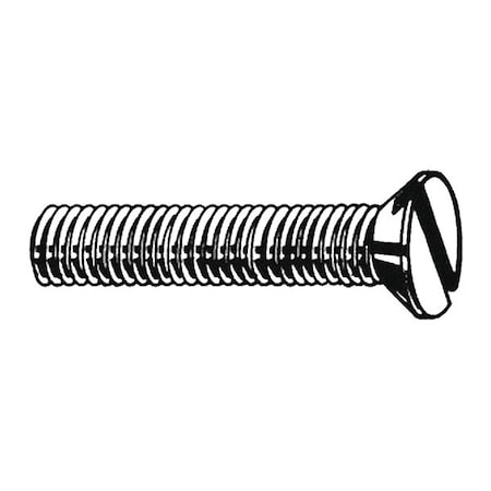 M2.5-0.45 X 25 Mm Slotted Cheese Machine Screw, Plain 18-8 Stainless Steel, 100 PK