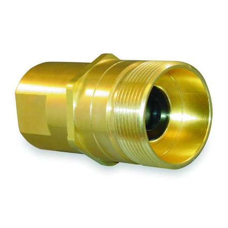 Hydraulic Quick Connect Hose Coupling, Brass Body, Thread-to-Connect Lock, 3/8-18 Thread Size
