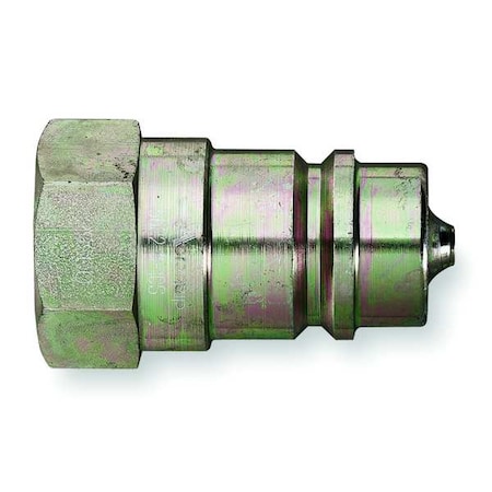 Hydraulic Quick Connect Hose Coupling, Steel Body, Push-to-Connect Lock, 7/16-20 Thread Size