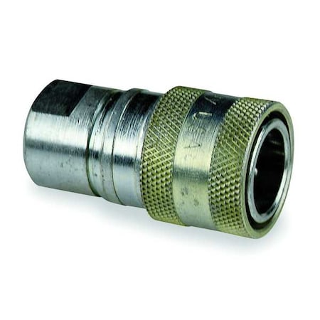 Hydraulic Quick Connect Hose Coupling, Steel Body, Push-to-Connect Lock, 1/2-14 Thread Size