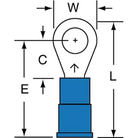 16-14 AWG Vinyl Ring Terminal #10 Stud PK1000