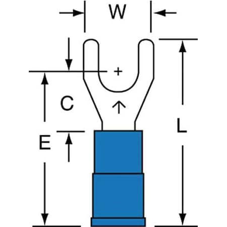 16-14 AWG Vinyl Fork Terminal #10 Stud PK1000