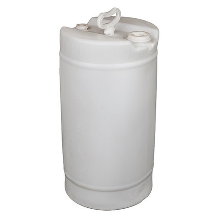 Closed Head Transport Drum, Polyethylene, 15 Gal, Unlined, Translucent White