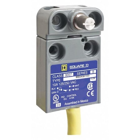 Limit Switch, No Lever, Rotary, SPDT, 10A @ 300V AC