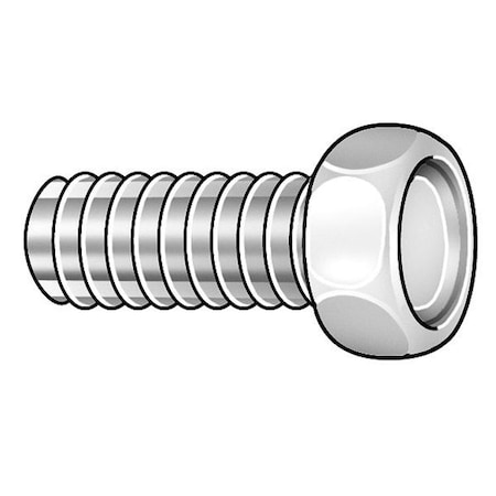 #10-24 X 3/8 In Hex Hex Machine Screw, Zinc Plated Steel, 100 PK