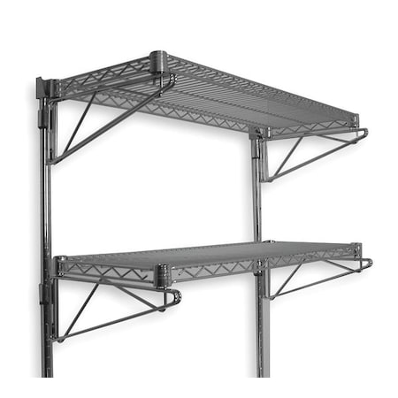 Steel Wire Wall Shelving, 18D X 48W X 34H, Chrome