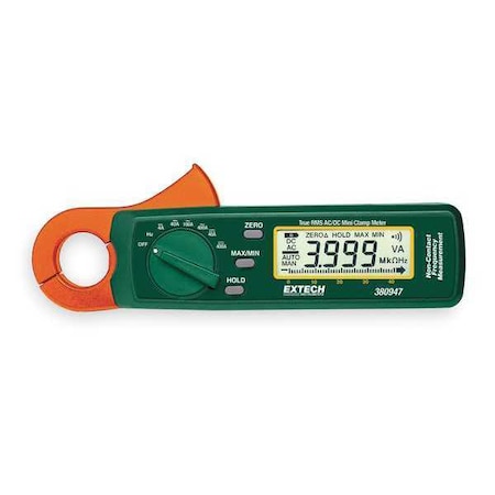 Clamp Meter, LCD, 400 A, 0.9 In (23 Mm) Jaw Capacity, Cat III 300V Safety Rating