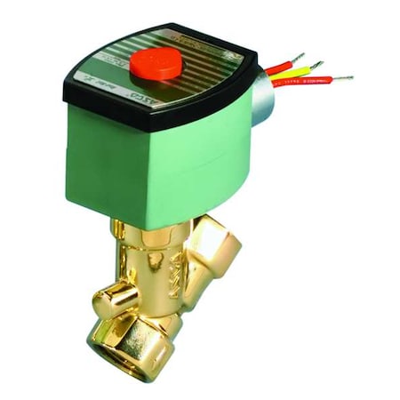 120V AC Brass Solenoid Valve, Normally Closed, 1/2 In Pipe Size
