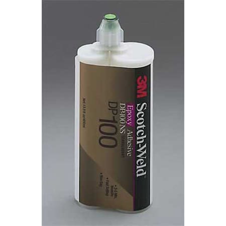 Epoxy Adhesive, DP100NS Series, Clear, 1:01 Mix Ratio, 20 Min Functional Cure, Dual-Cartridge