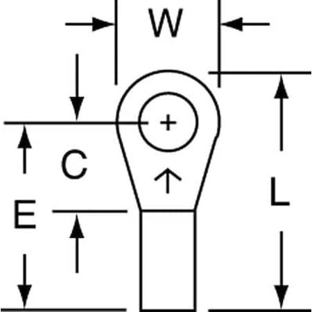 22-18 AWG Non-Insulated Ring Terminal #6 Stud PK1000