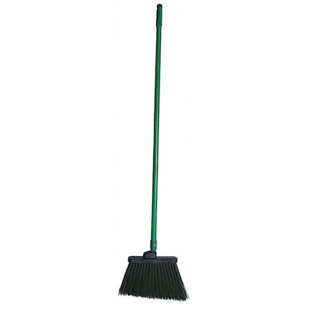 12 In Sweep Face Broom, Medium, Synthetic, Green, 48 L Handle