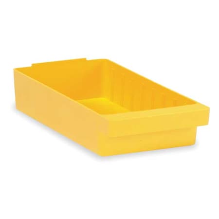 Drawer Storage Bin, Yellow, High Impact Polystyrene, 5 5/8 In W X 2 1/8 In H, 15 Lb Load Capacity