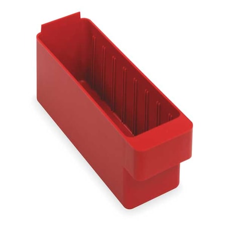 Drawer Storage Bin, Red, High Impact Polystyrene, 3 3/4 In W X 4 5/8 In H, 25 Lb Load Capacity