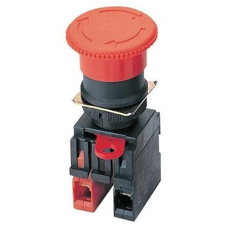 Emergency Stop Push Button, 22 Mm, 2NC, Red