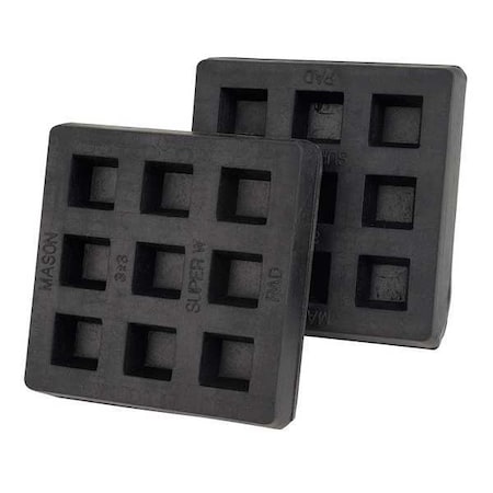 Vibration Iso Pad,3x3x3/4 In,PK2