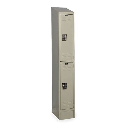 Wardrobe Locker, 12 In W, 18 In D, 84 In H, (1) Wide, (2) Openings, Tan