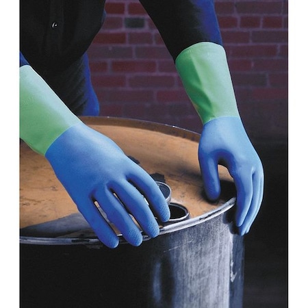 13 Chemical Resistant Gloves, Natural Rubber Latex/Nitrile, 8, 1 PR